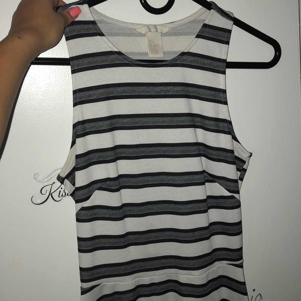 Black and white mini dress